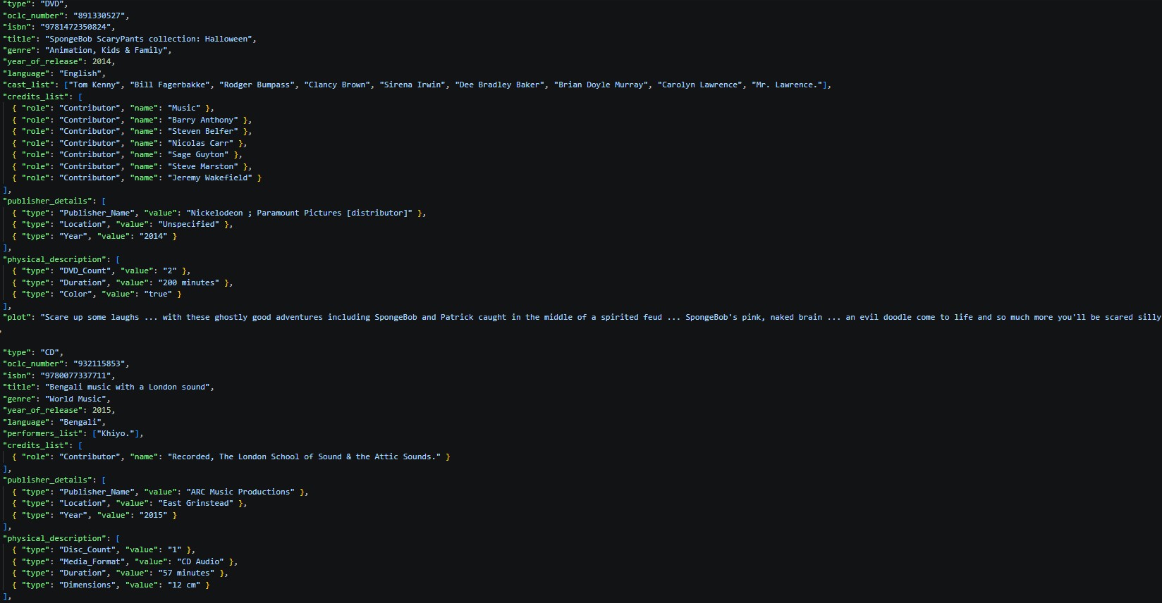 JSON Export