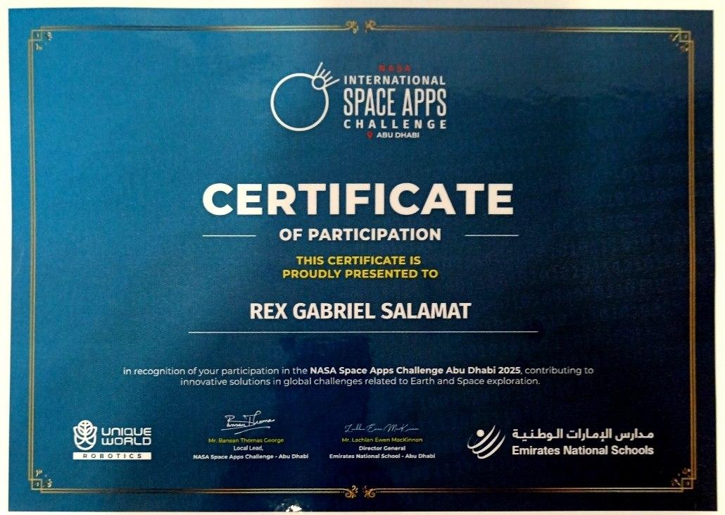 NASA Certificate